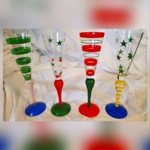 Rare and Coveted Hand-Blown, Crystal Champagne Fl